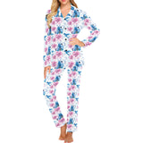 Hummingbird Pattern Print Design 02 Women's Long Pajama Set