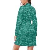Math Pattern Print Design 01 Women's Long Sleeve Belted Night Robe