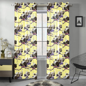 Ostrich Pattern Print Design 04 Gauze Curtain