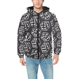 Dice Pattern Print Design 01 Men's Padded Hooded Jacket