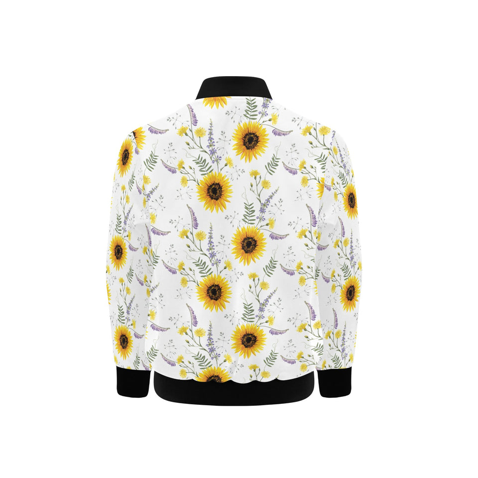beautiful sunflowers pattern Kids' Boys' Girls' Bomber Jacket