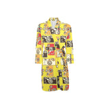 Camera Pattern Print Design 02 Men's Long Sleeve Belted Night Robe