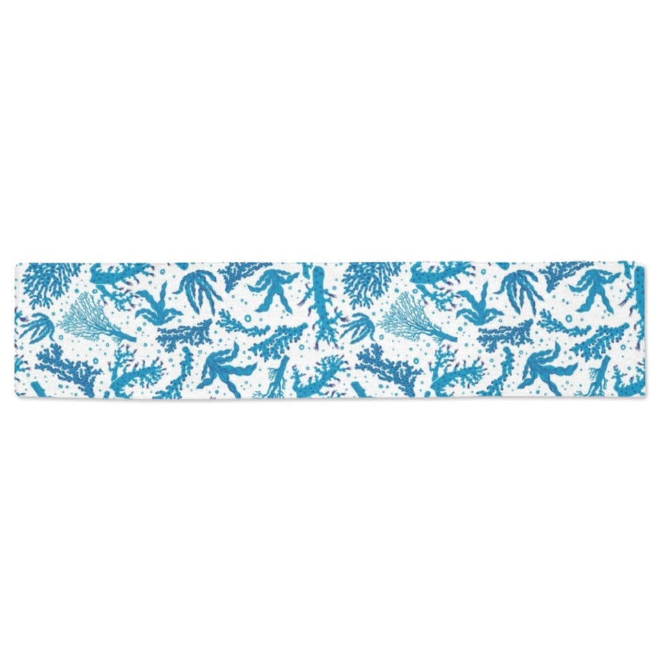 Coral Reef Pattern Print Design 01 Table Runner