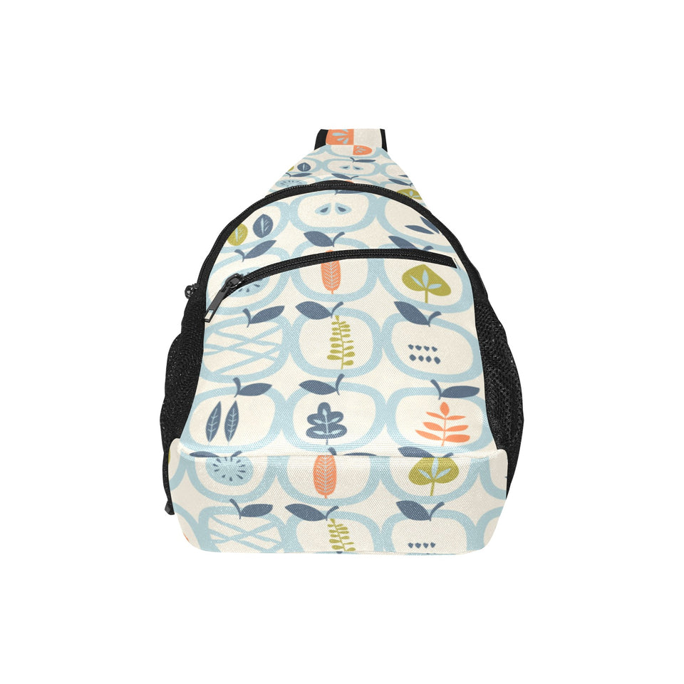apples leaves pattern All Over Print Chest Bag