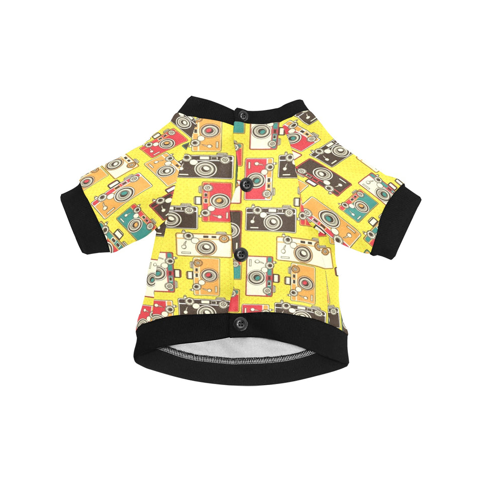 Camera Pattern Print Design 02 All Over Print Pet Dog Round Neck Fuzzy Shirt