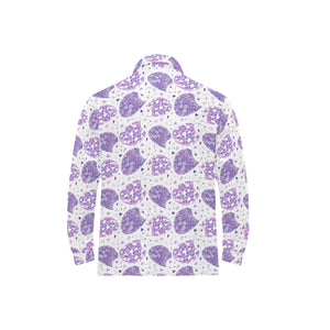Hedgehog Pattern Print Design 05 Men's Long Sleeve Polo Shirt