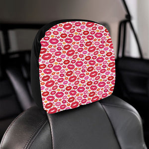 Lips Pattern Print Design 01 Car Headrest Cover