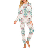 Square floral indian flower pattern Women's All Over Print Pajama Set
