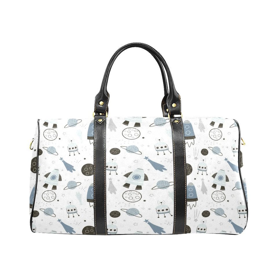 Hand drawn space elements space rocket star planet Travel Bag