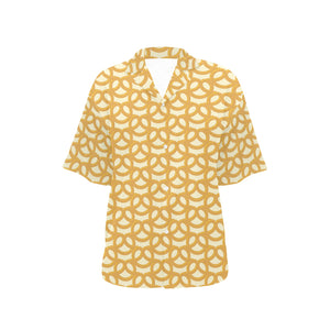 Pretzels Pattern Print Design 01 Women's All Over Print Hawaiian Shirt