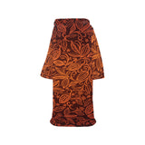 cacao beans tribal polynesian pattern Blanket Robe with Sleeves