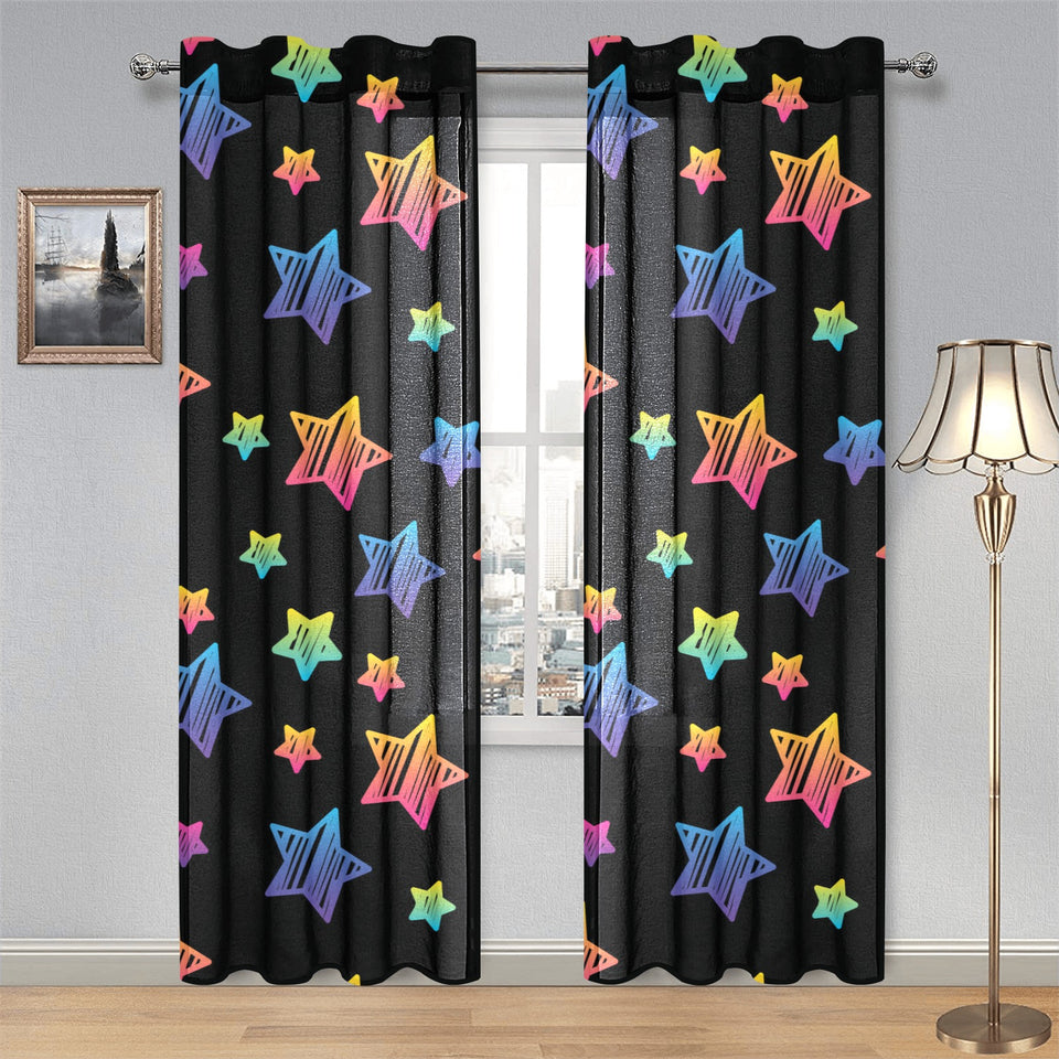 Colorful star pattern Gauze Curtain