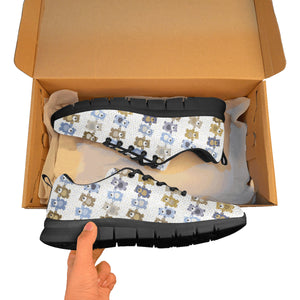 Teddy Bear Pattern Print Design 02 Women's Sneaker Shoes