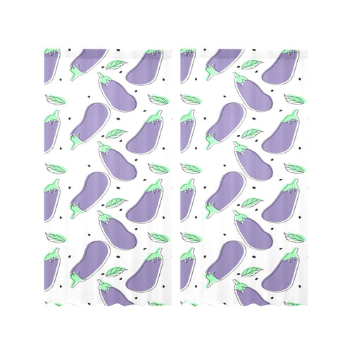 Eggplant Pattern Print Design 05 Gauze Curtain