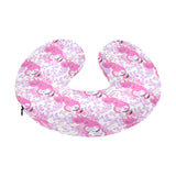 Pink flamingo flower pattern U-Shaped Travel Neck Pillow