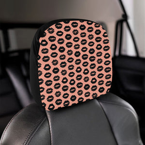 Lips Pattern Print Design 02 Car Headrest Cover