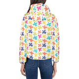 Pigeon Pattern Print Design 01 Women's Padded Hooded Jacket