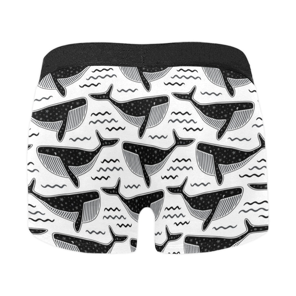 Black whale pattern Men's All Over Print Boxer Briefs Men's Underwear