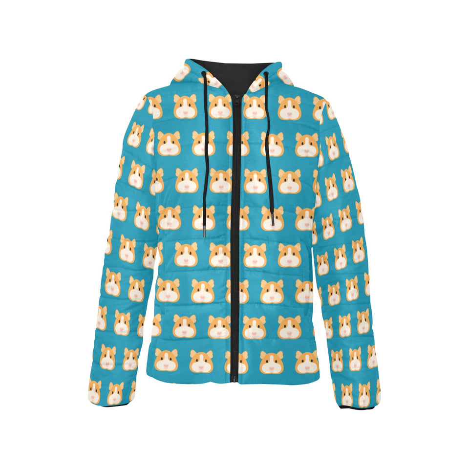 Guinea Pig Pattern Print Design 03 Women's Padded Hooded Jacket