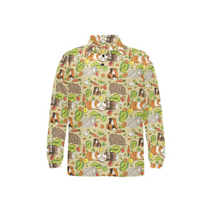 Guinea Pig Pattern Print Design 04 Men's Long Sleeve Polo Shirt