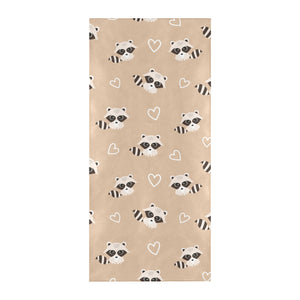 Cute raccoon heart pattern Beach Towel