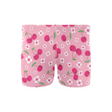 cherry flower pattern pink background Men's Swimming Trunks