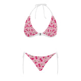 cherry flower pattern pink background Sexy Bikinis Two-Piece Swimsuits