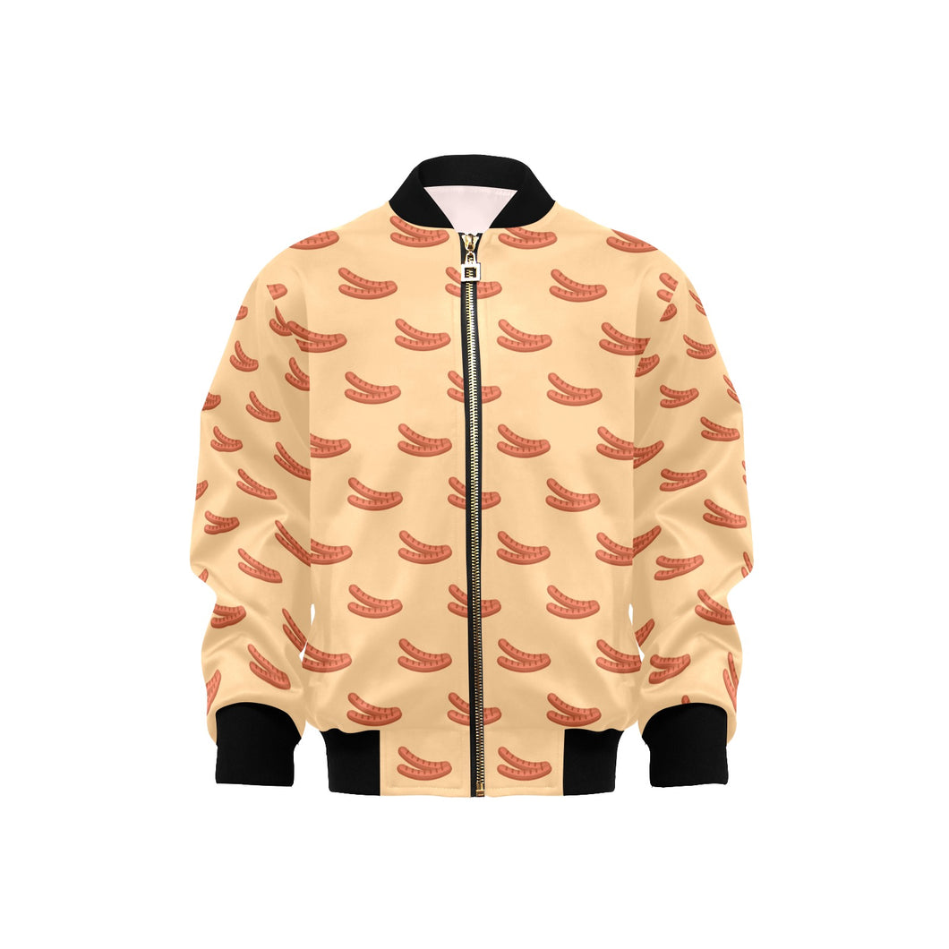 Sausage Pattern Print Design 03 Kids' Boys' Girls' Bomber Jacket