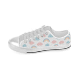 Cute rainbow clound pattern Men's Low Top Shoes White