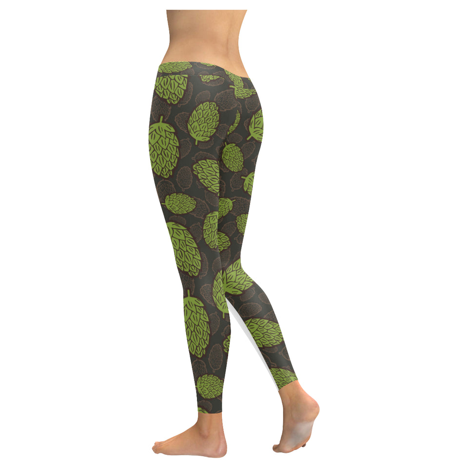 Hop pattern black background Women's Legging Fulfilled In US