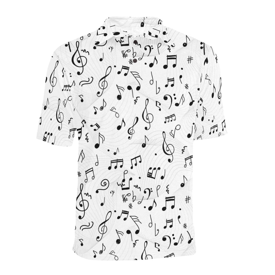 Music Notes Pattern Print Design 04 Men's All Over Print Polo Shirt