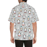 Cute Penguin christmas pattern Men's All Over Print Hawaiian Shirt