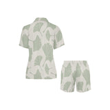 Ginkgo leaves pattern Women's V-Neck Short Pajama Set
