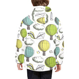 Hot Air Balloon Bird Cloud Pattern Kids' Boys' Girls' Padded Hooded Jacket