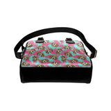 Beagle muzzles turquoise paint splashes pink patte Shoulder Handbag