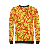 Fire flame design pattern Women's Crew Neck Sweatshirt