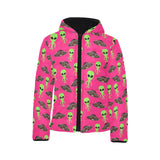 Alien Pattern Print Design 03 Kids' Boys' Girls' Padded Hooded Jacket