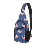 Cute sea lion seal christmas hat candy cane heart All Over Print Chest Bag