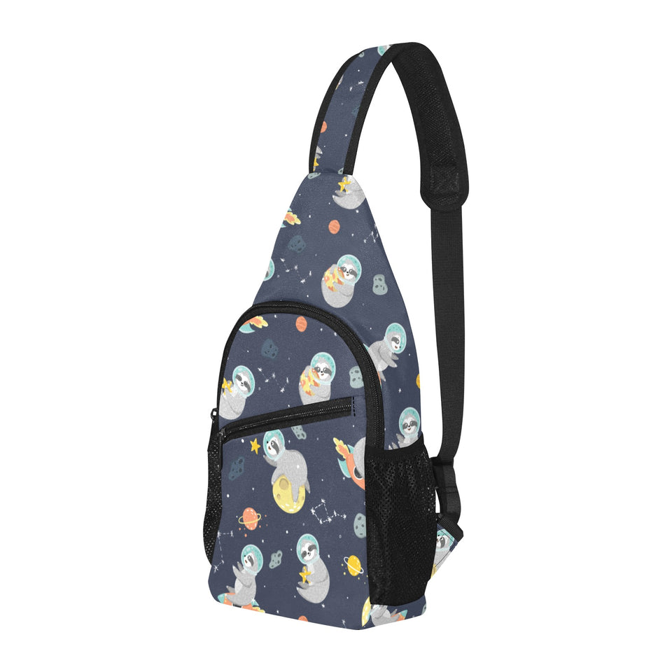 Cute sloth astronaut star planet rocket pattern All Over Print Chest Bag