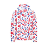 British Pattern Print Design 01 Kids' Boys' Girls' Padded Hooded Jacket