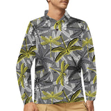 Hand drawn dragonfly pattern Men's Long Sleeve Polo Shirt