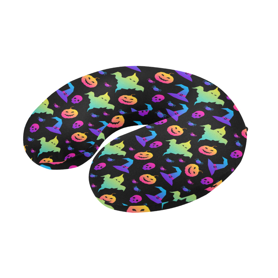 Colorful halloween background U-Shaped Travel Neck Pillow