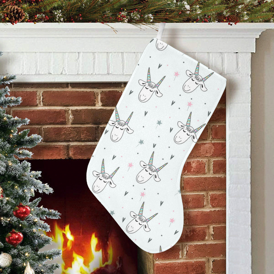 Cute goat design pattern Christmas Stocking