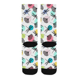 Dragonflies ginkgo leaves pattern Crew Socks