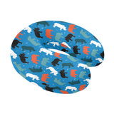 Colorful rhino pattern U-Shaped Travel Neck Pillow
