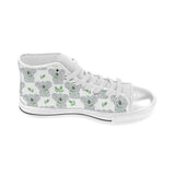 Hand drawn Koala leaves pattern Women's High Top Canvas Shoes White