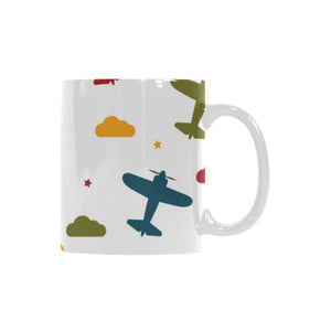 Airplane star cloud colorful Classical White Mug (Fulfilled In US)