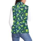 Lime ice flower pattern Women's Padded Vest