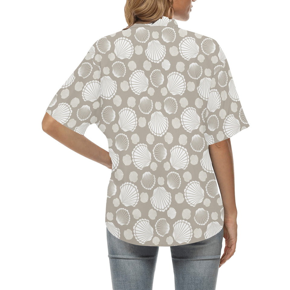 Scallop shell pattern Women's All Over Print Hawaiian Shirt