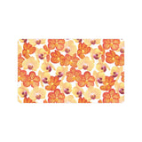 Orange yellow orchid flower pattern background Doormat